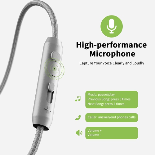 C8 Headphones with Microphone and Volume Control Folding Lightweight 3.5mm Jack Headset for Cellphones Tablets Smartphones Laptop Computer PC