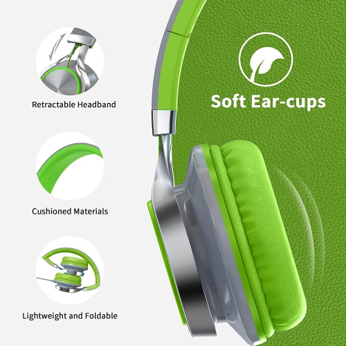 C8 Headphones with Microphone and Volume Control Folding Lightweight 3.5mm Jack Headset for Cellphones Tablets Smartphones Laptop Computer PC