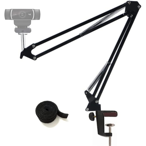 DOLAER  Desktop Webcam Stand Adjustable Suspension Boom Scissor Arm Camera Desk Clamp Mount Holder for Logitech Webcam C920 C930 C922 C615, Microsoft