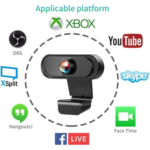 1080P Webcam with Microphone, Web Cam USB Camera, Plug and Play Computer HD Streaming Webcam Video Camera for PC Mac Desktop Laptop YouTube Skype