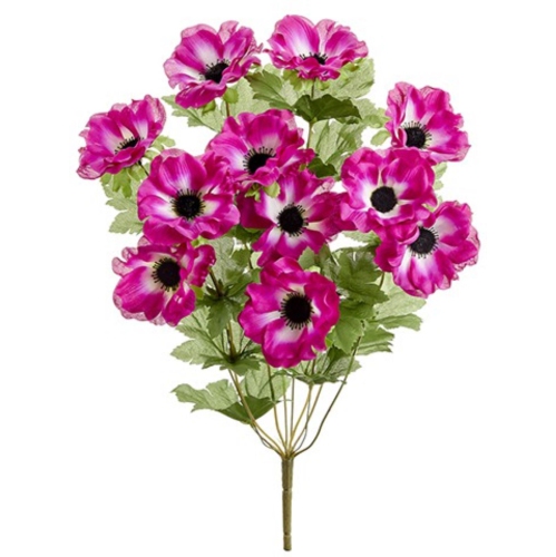 ALLSTATE  Anemone Artificial Floral Bush Spray - 19" - In Pink