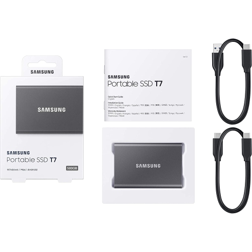 Samsung T7 Portable SSD - MU-PC1T0T/AM - USB 3.2 (Gen2, 10Gbps) External SSD - 1TB - Grey [Open Box] by SAMSUNG - Open Box condition - Image 5