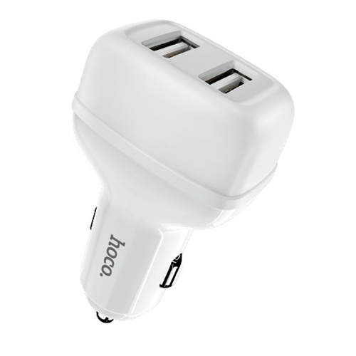 Chargeur pour l’auto simple à deux ports USB Z36 leader 2,4 a blanc de Hoco