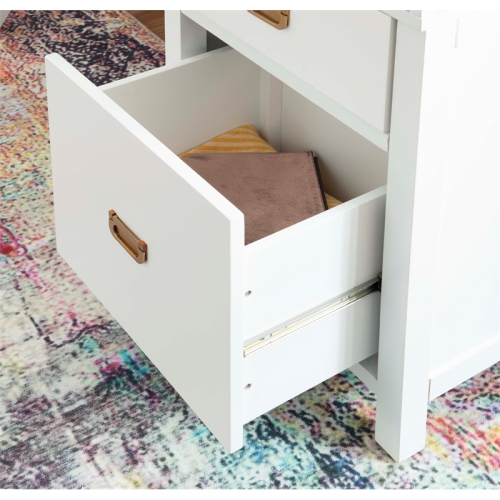 Laysan Home Modern Side Storage Wood Desk in White