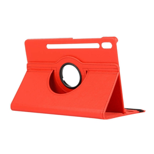 【CSmart】 360 Rotating PU Leather Stand Tablet Case Smart Cover for Samsung Tab S8 Ultra, 14.6", X900 / X906, Red