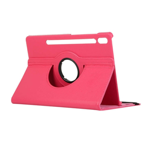 【CSmart】 360 Rotating PU Leather Stand Tablet Case Smart Cover for Samsung Tab S8 Ultra, 14.6", X900 / X906, Hot Pink