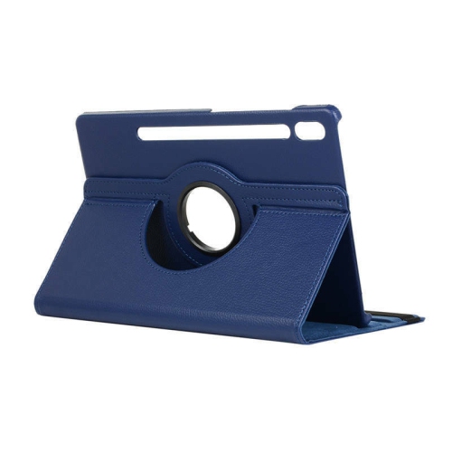 【CSmart】 360 Rotating PU Leather Stand Tablet Case Smart Cover for Samsung Tab S8 Ultra, 14.6", X900 / X906, Navy
