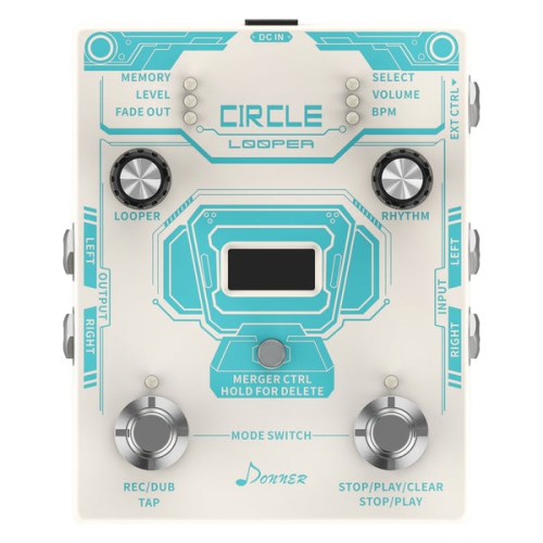 Donner Circle Looper Guitar Pedal with Drum Machine Time Display