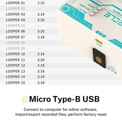 Donner Circle Looper Guitar Pedal with Drum Machine Time Display