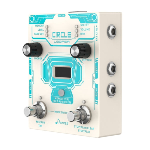 Donner Circle Looper Guitar Pedal with Drum Machine Time Display