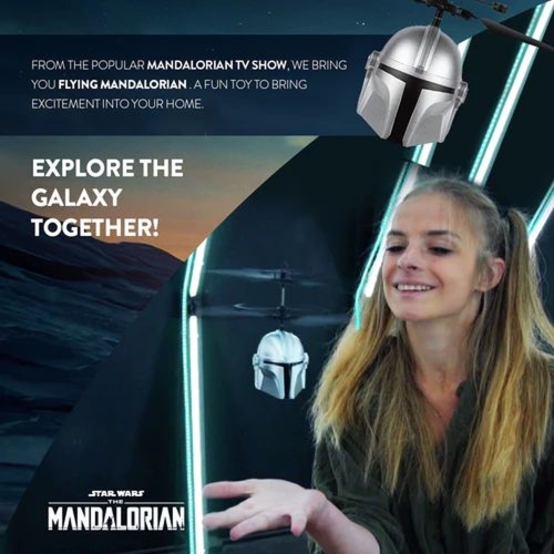 Star Wars The Mandalorian Mando Helmet Sculpted Big Head UFO Helicopter