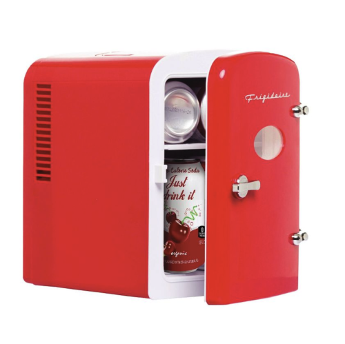 Frigidaire Mini réfrigérateur à boissons rétro compact à 6 canettes - Rouge