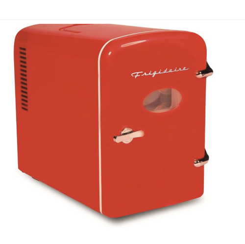 Frigidaire Mini réfrigérateur à boissons rétro compact à 6 canettes - Rouge