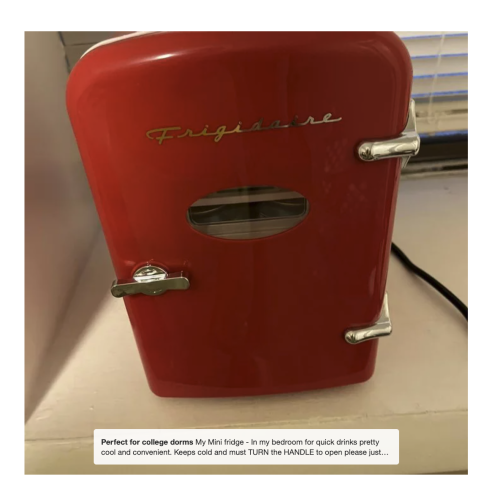 Frigidaire Mini réfrigérateur à boissons rétro compact à 6 canettes - Rouge