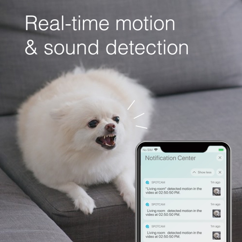 SpotCam Sense Wireless Home Security Camera, 1080p HD, Indoor, Night Vision, Motion & Sound Alert, Temperature/Humidity/Lux Sensor, Alarm Siren,