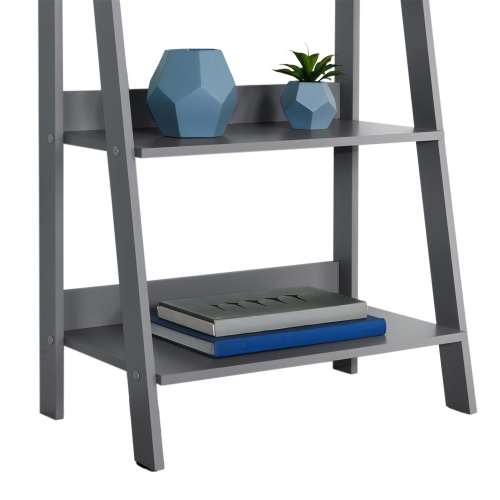 Madesa Modern 5-Tier Ladder Shelf Pantry Storage Space 24 Inch Wooden Free Standing Bookshelf Utility Shelves for Home Office Study Room and Kitchen