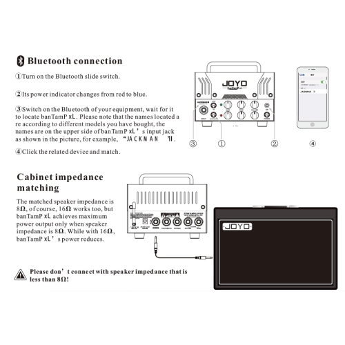 Joyo Technologies ZOMBIE-II 20 Watt 2-Channel Hybrid Mini Tube Bluetooth Amp Head