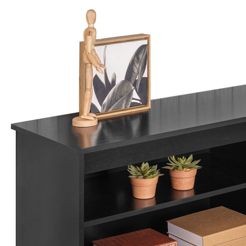 Madesa TV Stand Entertainment Center with 4 Shelves and Cable Management for 55, 65 Inch TV Media Storage Gaming Media Console - Black