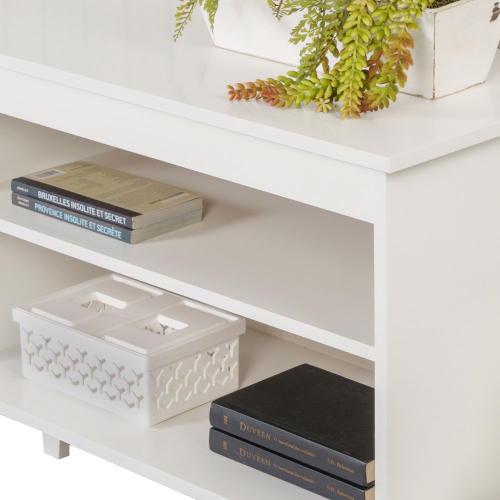 Madesa TV Stand Entertainment Center with 4 Shelves and Cable Management for 50, 55 Inch Media Storage Living Room and Bedroom Modern Wooden