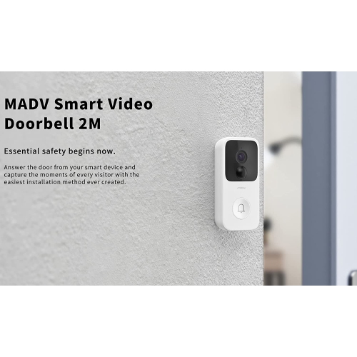 MADV Smart Wireless Video Doorbells 2M, 2K Video, Smart Voice-Changing, HD Infrared Night Vision, Clear Two Way Audio, Easy Setup, Security Camera