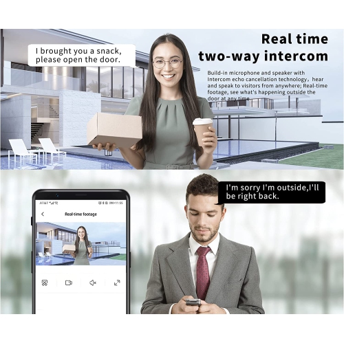 MADV Smart Wireless Video Doorbells 2M, 2K Video, Smart Voice-Changing, HD Infrared Night Vision, Clear Two Way Audio, Easy Setup, Security Camera