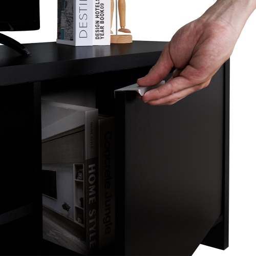 Meuble pour téléviseur MADESA avec espace de rangement et gestion des câbles, pour téléviseurs de 75 po et moins, bois, 19 po H x 15 po P x 71 po l -