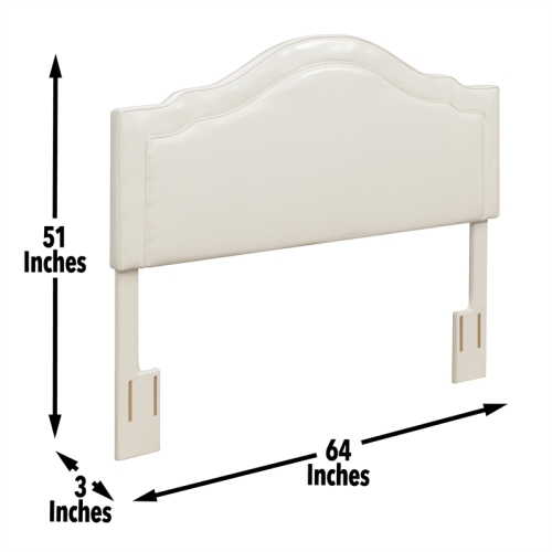 Edmond Cream Faux Leather Upholstered Queen Headboard