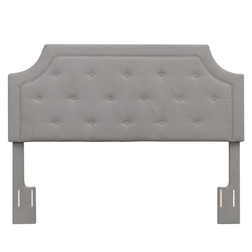 Alta Gray Microfiber Upholstered Diamond Tufted Queen Headboard