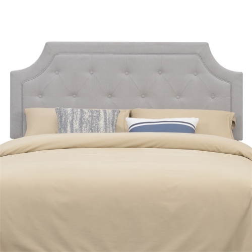 Alta Gray Microfiber Upholstered Diamond Tufted Queen Headboard