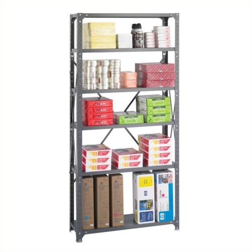 PEMBERLY ROW  36 X 12 Commercial 6 Shelf Kit In Dark Finish In Grey