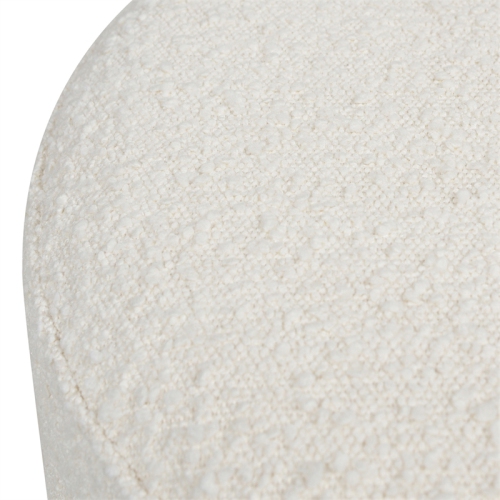 Fuji 22" Upholstered Boucle Round Storage Ottoman Ivory White