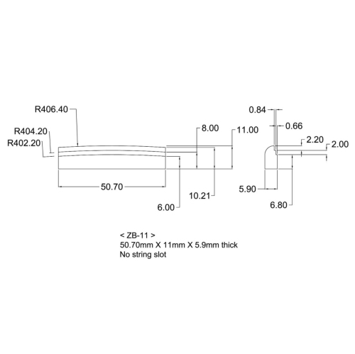 Gold Tone Zero Glide Unslotted Replacement Nut for 12-String Guitar