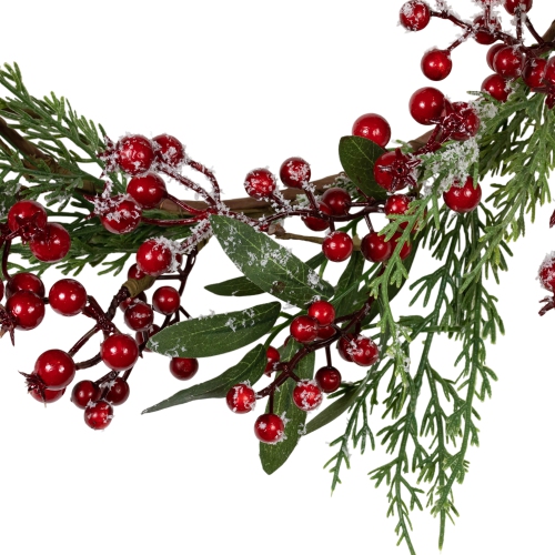 Real Touch Frosted Berries and Pine Artificial Christmas Wreath - 18" - Unlit