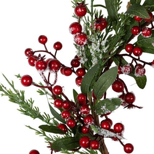 Real Touch Frosted Berries and Pine Artificial Christmas Wreath - 18" - Unlit
