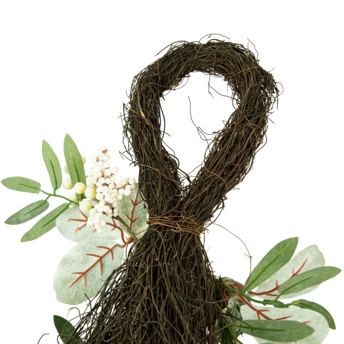 24" Pumpkins and Berries Artificial Fall Harvest Twig Teardrop Swag