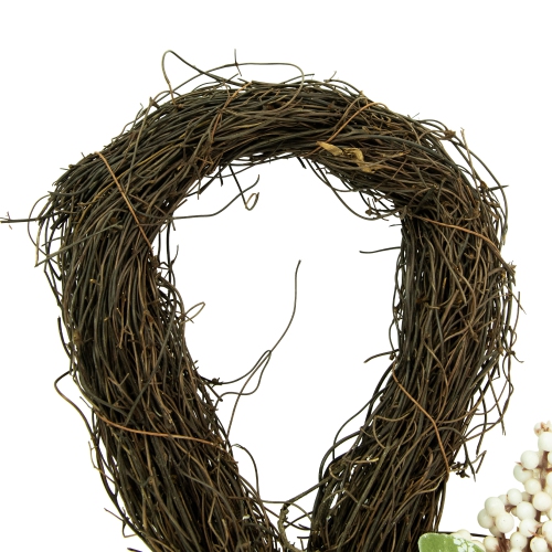 24" Pumpkins and Berries Artificial Fall Harvest Twig Teardrop Swag