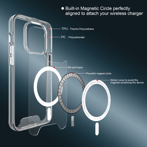 Uolo Soul+ MagSafe Case Drop Rated Fitted Hard Shell Case for iPhone 14 Pro/13 Pro - Clear