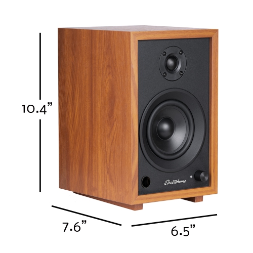 Electrohome McKinley 2.0 Stereo Powered Bookshelf Speakers with Built-in Amplifier, 4" Drivers, Bluetooth 5, RCA/Aux