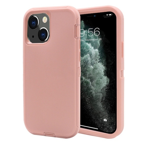 【CSmart】 Triple 3 Layers Shockproof Heavy Duty Defender Hard Case for iPhone 15 Plus / 14 Plus, Rose Gold