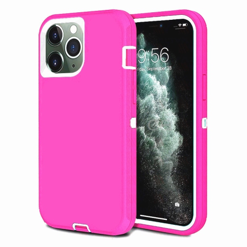 【CSmart】 Triple 3 Layers Shockproof Heavy Duty Defender Hard Case for iPhone 14 Pro, Hot Pink