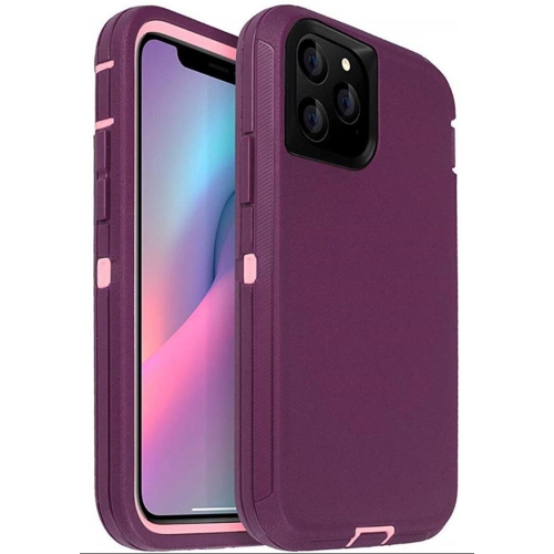 CSMART  【】 Triple 3 Layers Shockproof Heavy Duty Defender Hard Case for Iphone 14 Pro Max (6.7") Rose In Pink