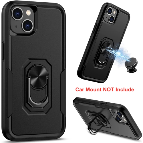 [CSmart] Étui robuste avec béquille magnétique et support à anneau pour iPhone 15 plus/14 plus, noir