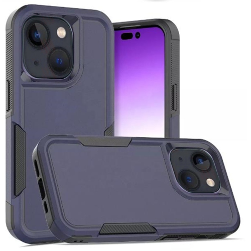 [CSmart] Étui rigide protecteur robuste Armor en caoutchouc pour iPhone 15/14, bleu marine