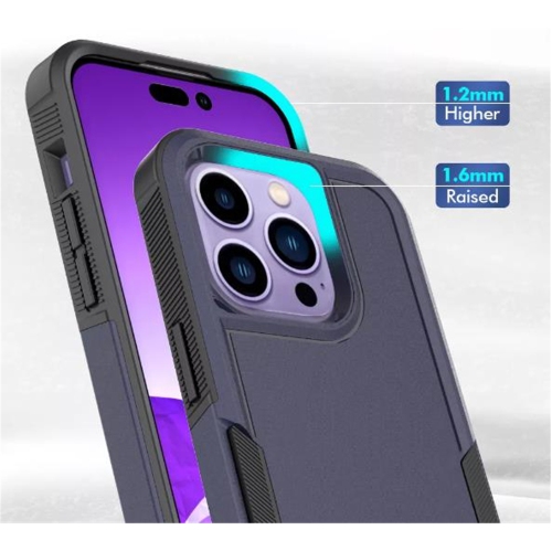 【CSmart】 Heavy Duty Rubber Armor Bumper Hard Case Cover for iPhone 15 Plus / 14 Plus, Red