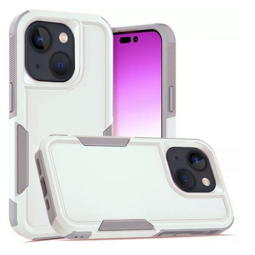 [CSmart] Étui rigide protecteur robuste Armor en caoutchouc pour iPhone 15/14, blanc