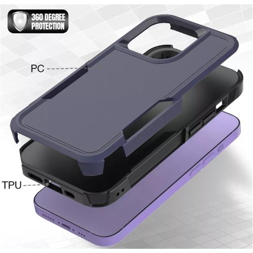 [CSmart] Étui rigide protecteur robuste Armor en caoutchouc pour iPhone 15/14, blanc