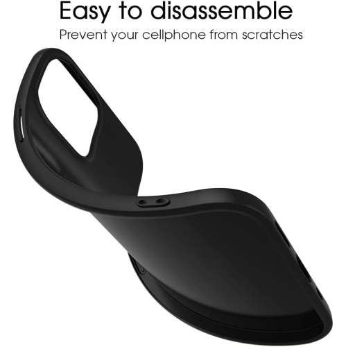 【CSmart】 Thin TPU Silicone Jelly Bumper Soft Case Back Cover for iPhone 14 Pro, Black