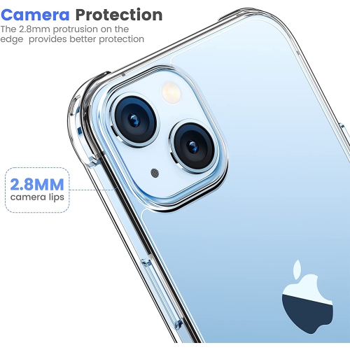 【CSmart】 Thin TPU Silicone Jelly Bumper Soft Case Back Cover for iPhone 15 Plus / 14 Plus, Clear