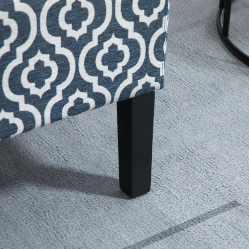 HOMCOM Chaise d'appoint sans accoudoirs pour chambre à coucher, chaise d'appoint rembourrée pour salon avec pieds en bois, bleu