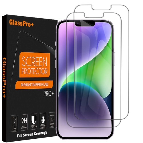 [2 PACK] Apple iPhone 14/14 Pro/13/13 Pro/12/12 Pro Screen Protector 9H Hardness Tempered Glass Screen Protector LCD Flim Guard - Case Friendly